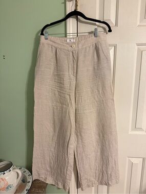 LOFT Neutral Tan Linen Pants